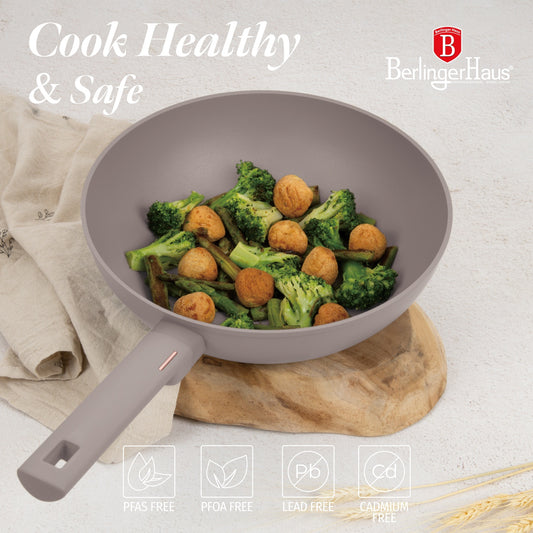Berlinger Haus 28cm Titan Pro Non-Stick Coating Wok - Taupe