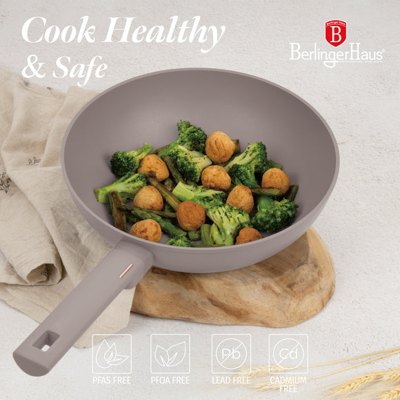 Berlinger Haus 28cm Titan Pro Non-Stick Coating Wok - Taupe