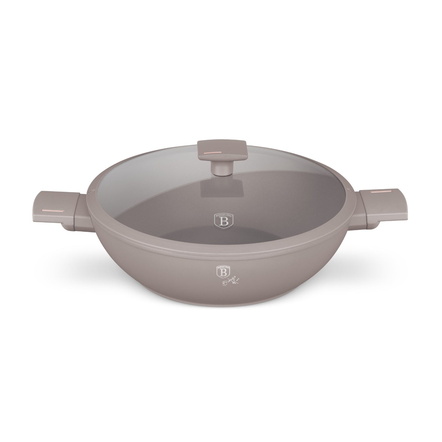 Berlinger Haus 30cm Titan Pro Non-Stick Wok with Lid - Taupe
