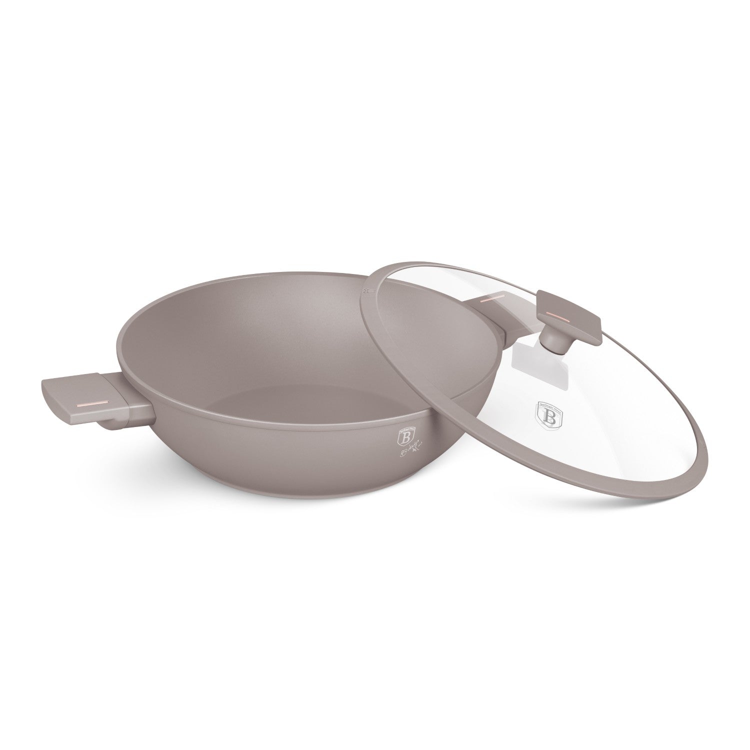 Berlinger Haus 30cm Titan Pro Non-Stick Wok with Lid - Taupe
