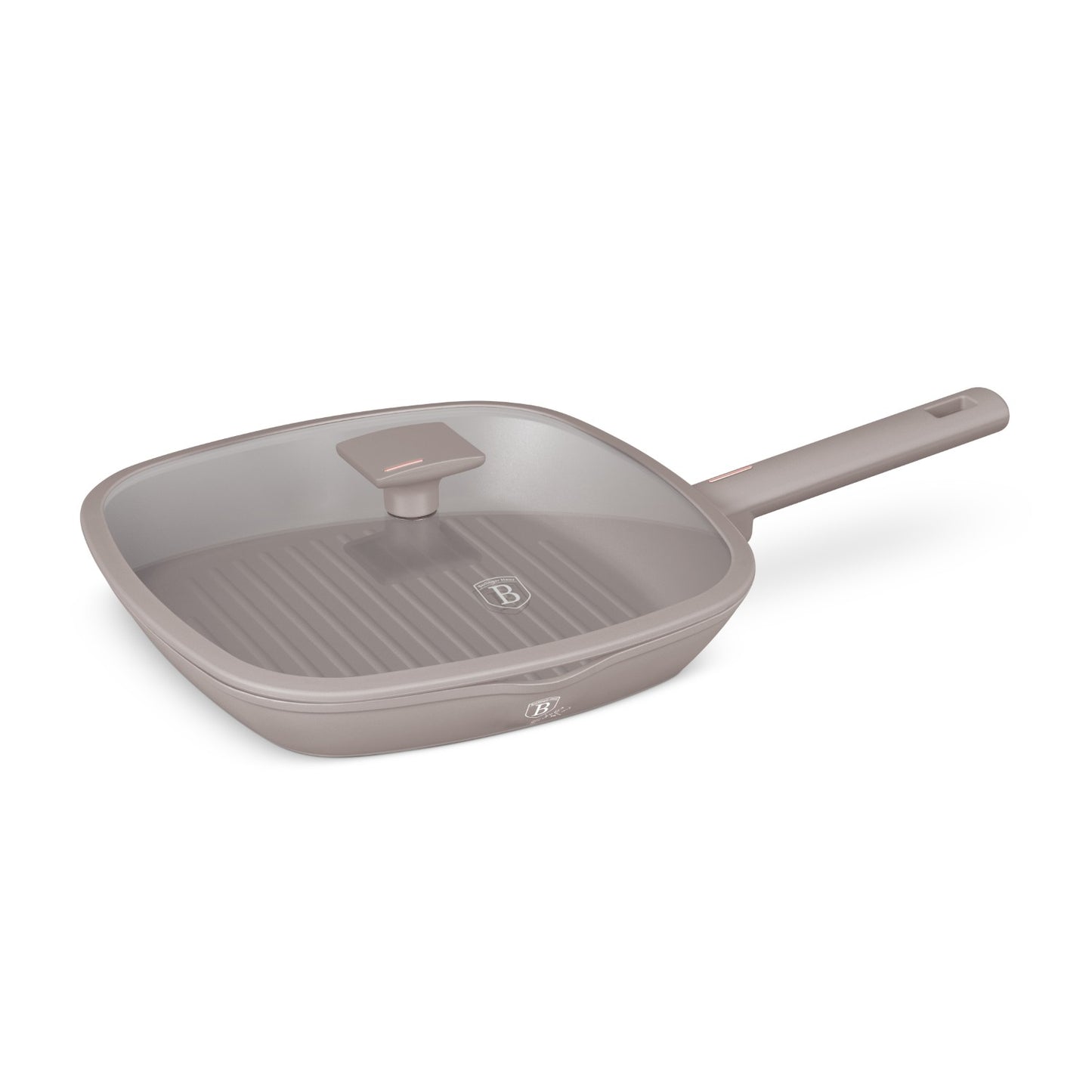 Berlinger Haus 28cm Titan Pro Non-Stick Grill Pan with Lid - Taupe
