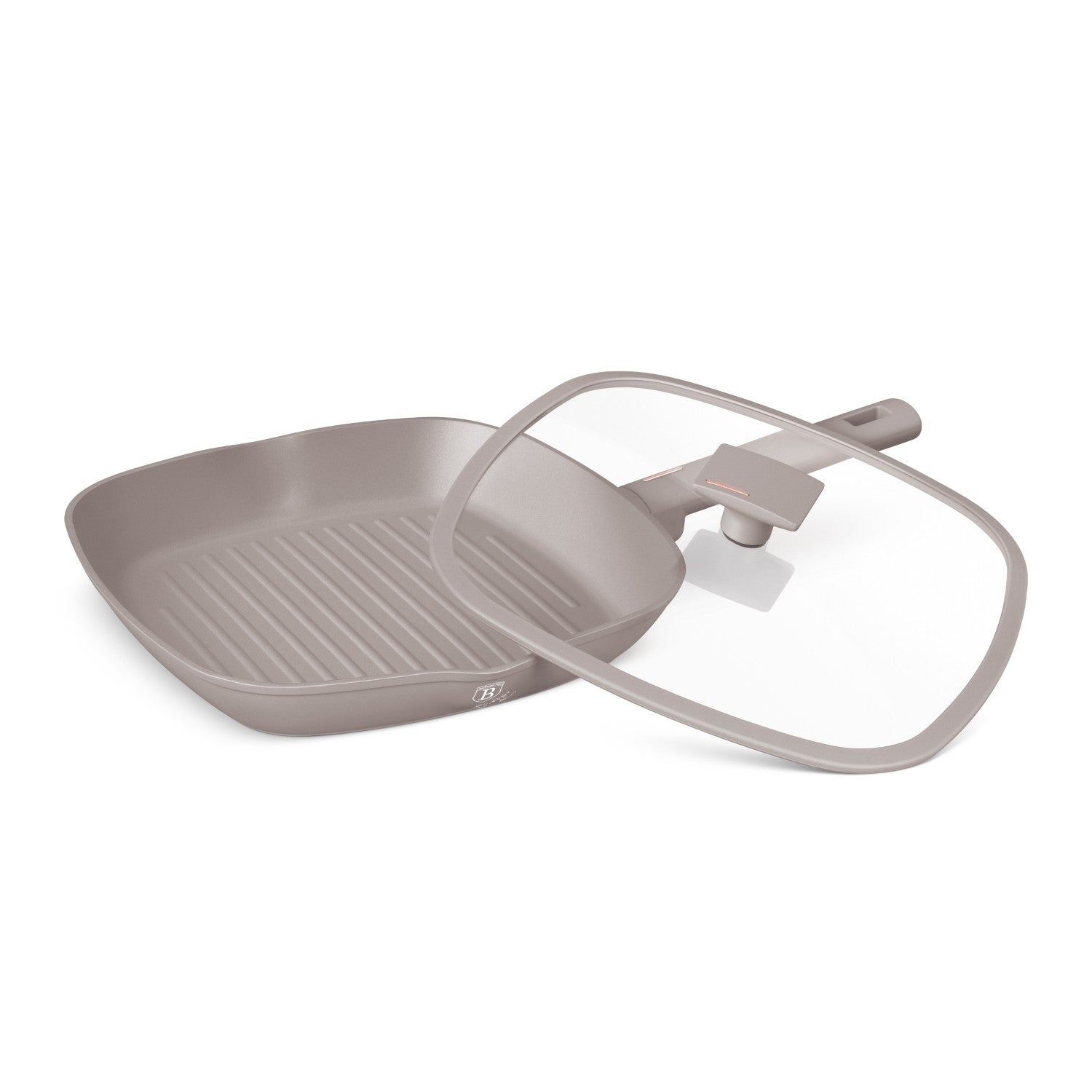 Berlinger Haus 28cm Titan Pro Non-Stick Grill Pan with Lid - Taupe