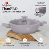 Berlinger Haus 28cm Non Stick Titan Pro Coating Shallow Pot - Taupe