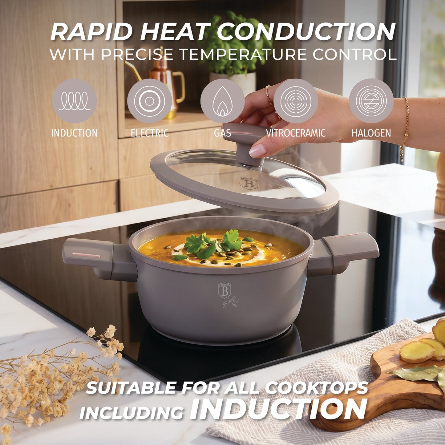 Berlinger Haus 14cm Mini Casserole with Lid (For Kids) - Taupe