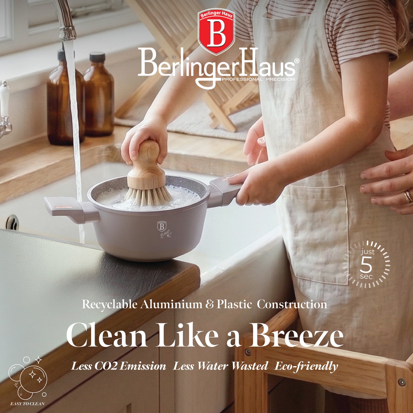 Berlinger Haus 14cm Mini Casserole with Lid (For Kids) - Taupe