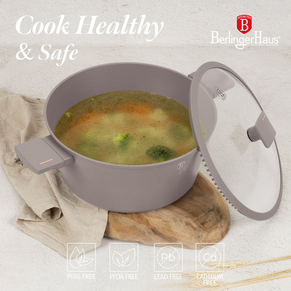 Berlinger Haus 28cm Titan Pro Non-Stick Coating Casserole - Taupe