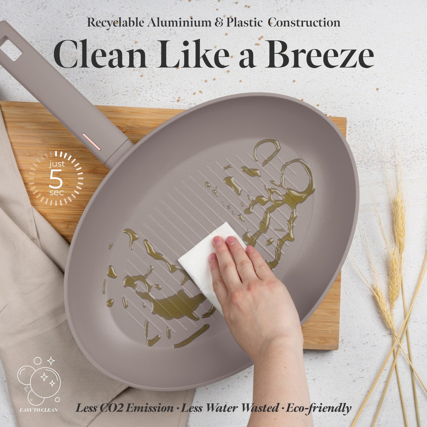 Berlinger Haus 35cm Titan Pro Non-Stick Fish Pan - Taupe
