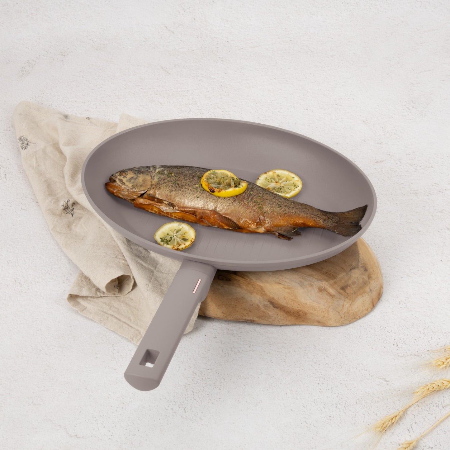 Berlinger Haus 35cm Titan Pro Non-Stick Fish Pan - Taupe