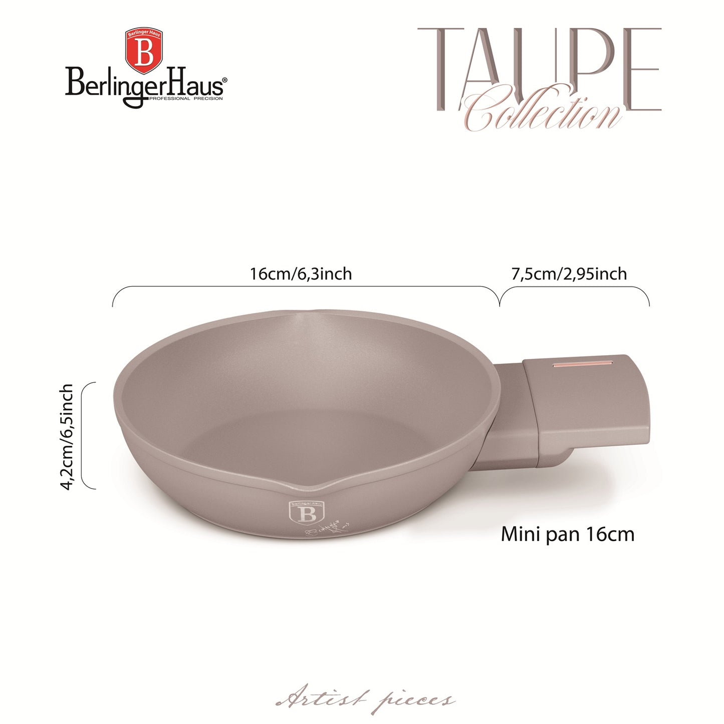 Berlinger Haus 16cm Titan Pro Non-Stick Coating Egg Pan – Taupe