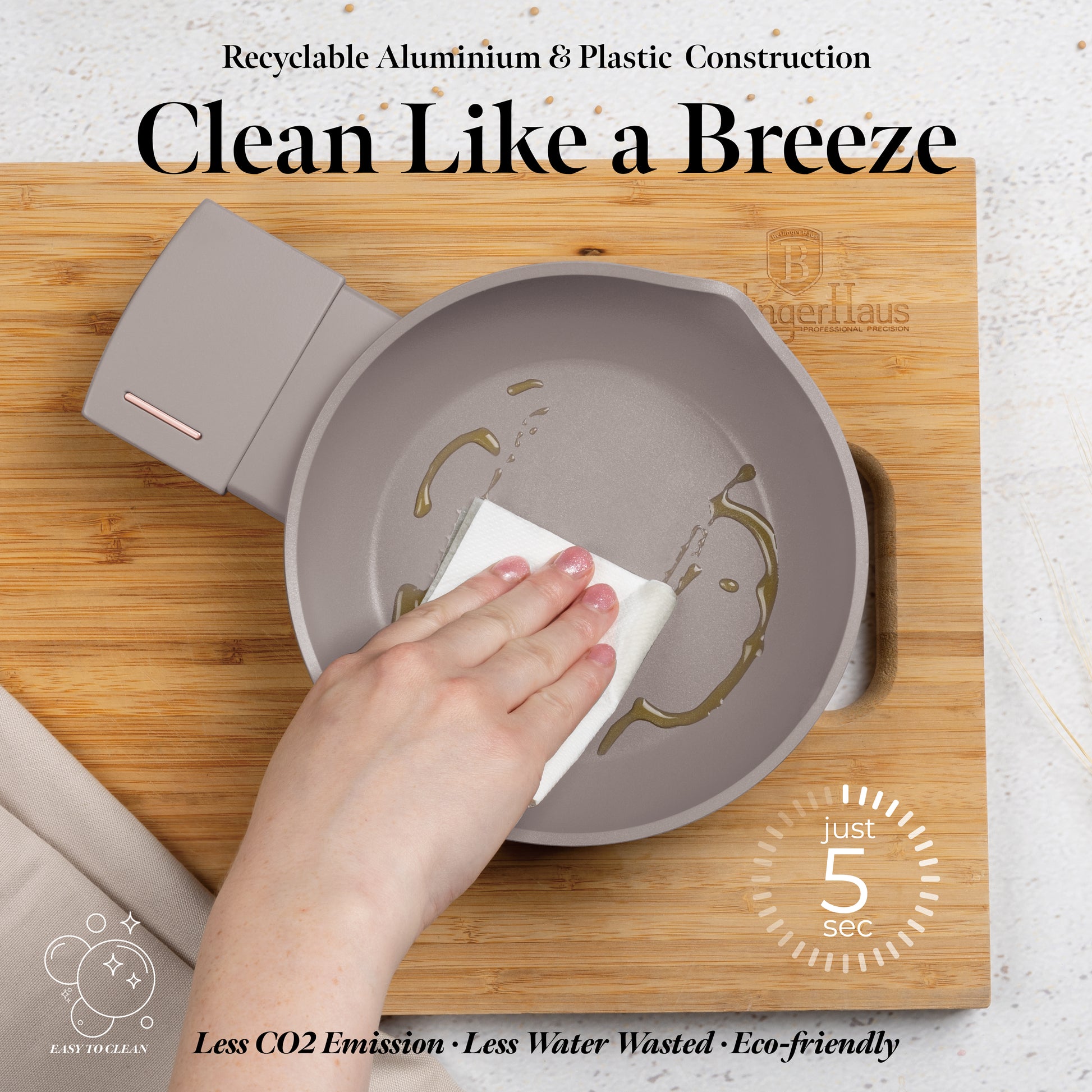 Berlinger Haus 16cm Titan Pro Non-Stick Coating Egg Pan – Taupe