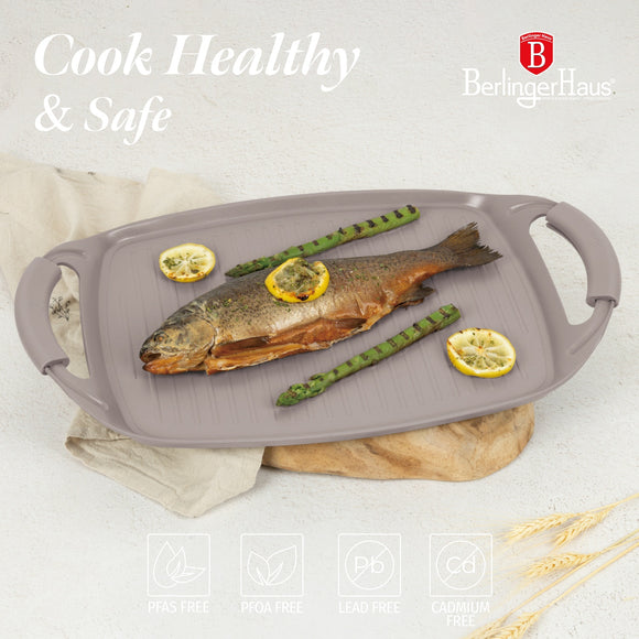 Berlinger Haus 47cm Titan Pro Non-Stick Coating Grill Plate - Taupe