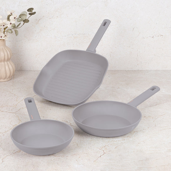 Berlinger Haus 3-Piece Non-Stick Titan Pro Coating Grill Pan Set - Taupe