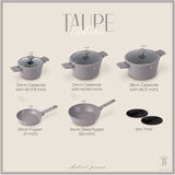 Berlinger Haus 10-Piece Non-Stick Titan Pro Coating Cookware Set - Taupe
