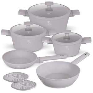 Berlinger Haus 10-Piece Non-Stick Titan Pro Coating Cookware Set - Taupe