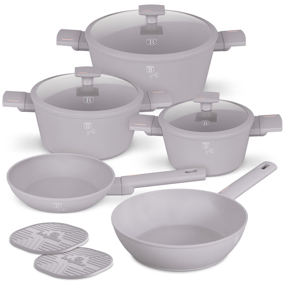 Berlinger Haus 10-Piece Non-Stick Titan Pro Coating Cookware Set - Taupe
