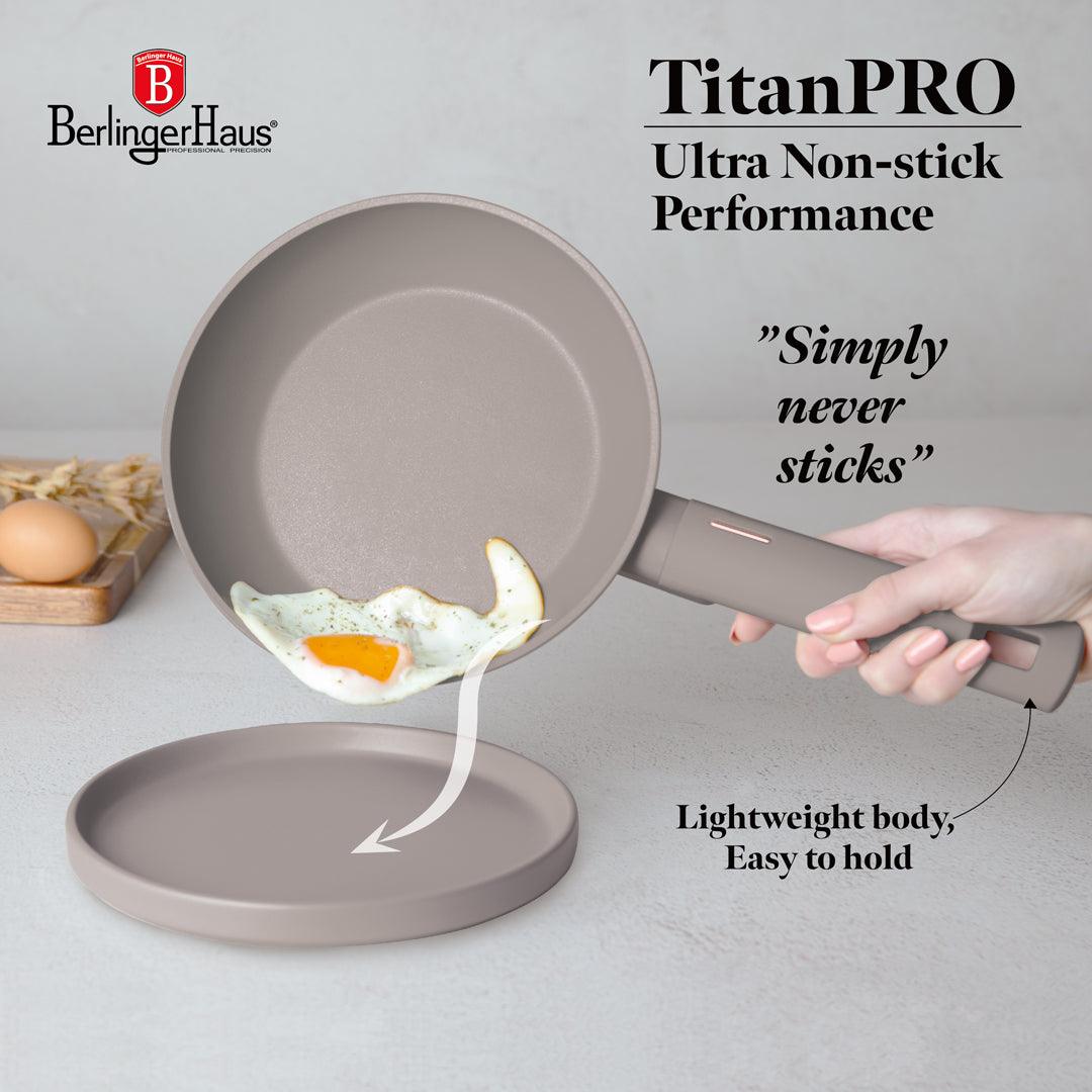 Berlinger Haus 10-Piece Non-Stick Titan Pro Coating Cookware Set - Taupe