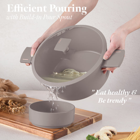 Berlinger Haus 10-Piece Non-Stick Titan Pro Coating Cookware Set - Taupe