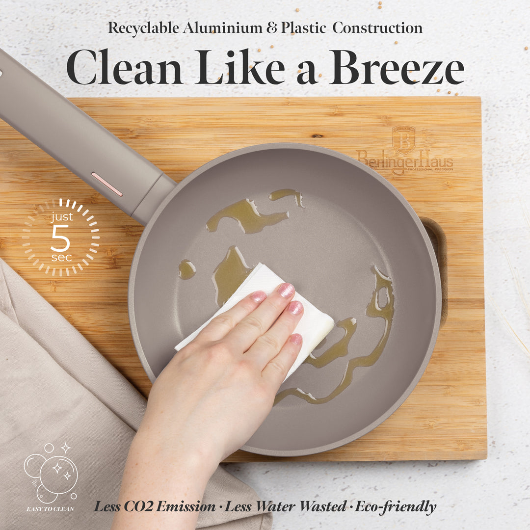 Berlinger Haus 10-Piece Non-Stick Titan Pro Coating Cookware Set - Taupe