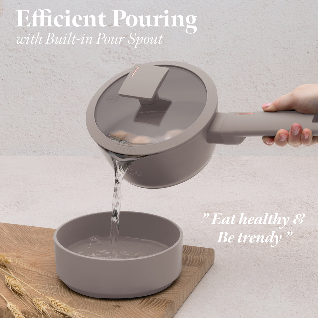 Berlinger Haus 15-Piece Titan Pro Non-Stick Coating Cookware Set - Taupe