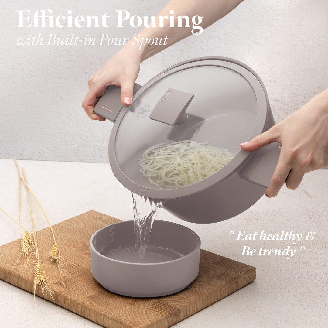 Berlinger Haus 15-Piece Titan Pro Non-Stick Coating Cookware Set - Taupe