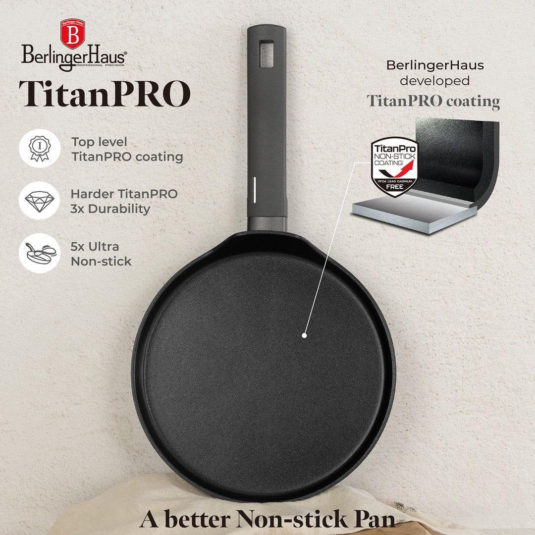 Berlinger Haus 25cm Titan Pro Non-Stick Pancake Pan - Anthracite