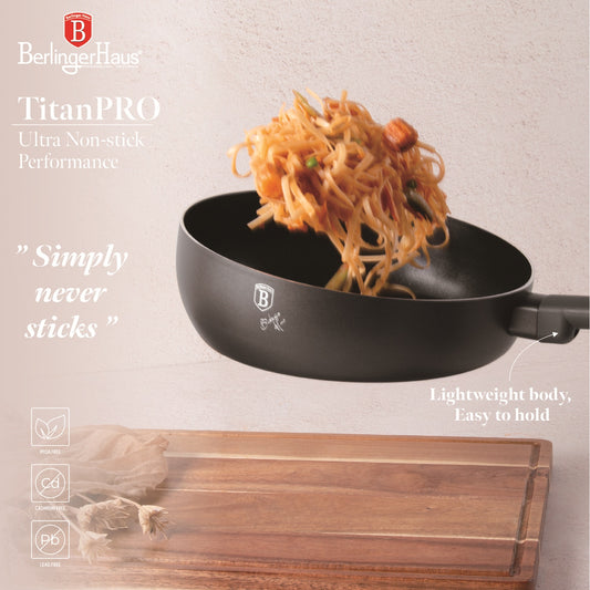 Berlinger Haus 26cm Titan Pro Non-Stick Coating Flip Frypan - Anthracite
