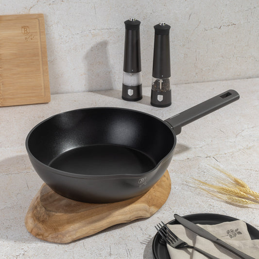 Berlinger Haus 28cm Titan Pro Non-Stick Coating Deep Frypan with 2 Mouths – Anthracite