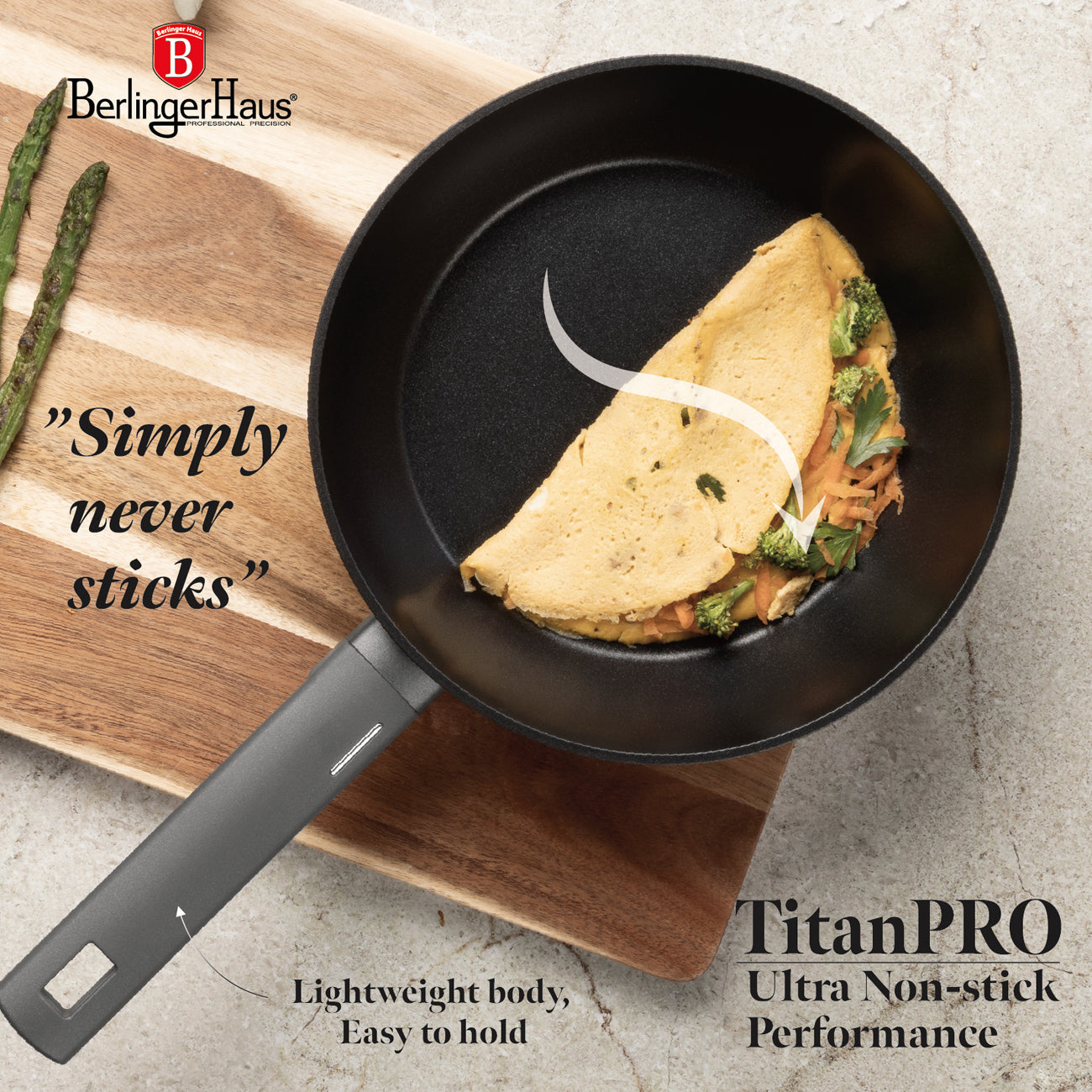 Berlinger Haus 24cm Titan Pro Non-Stick Coating Deep Frypan – Anthracite