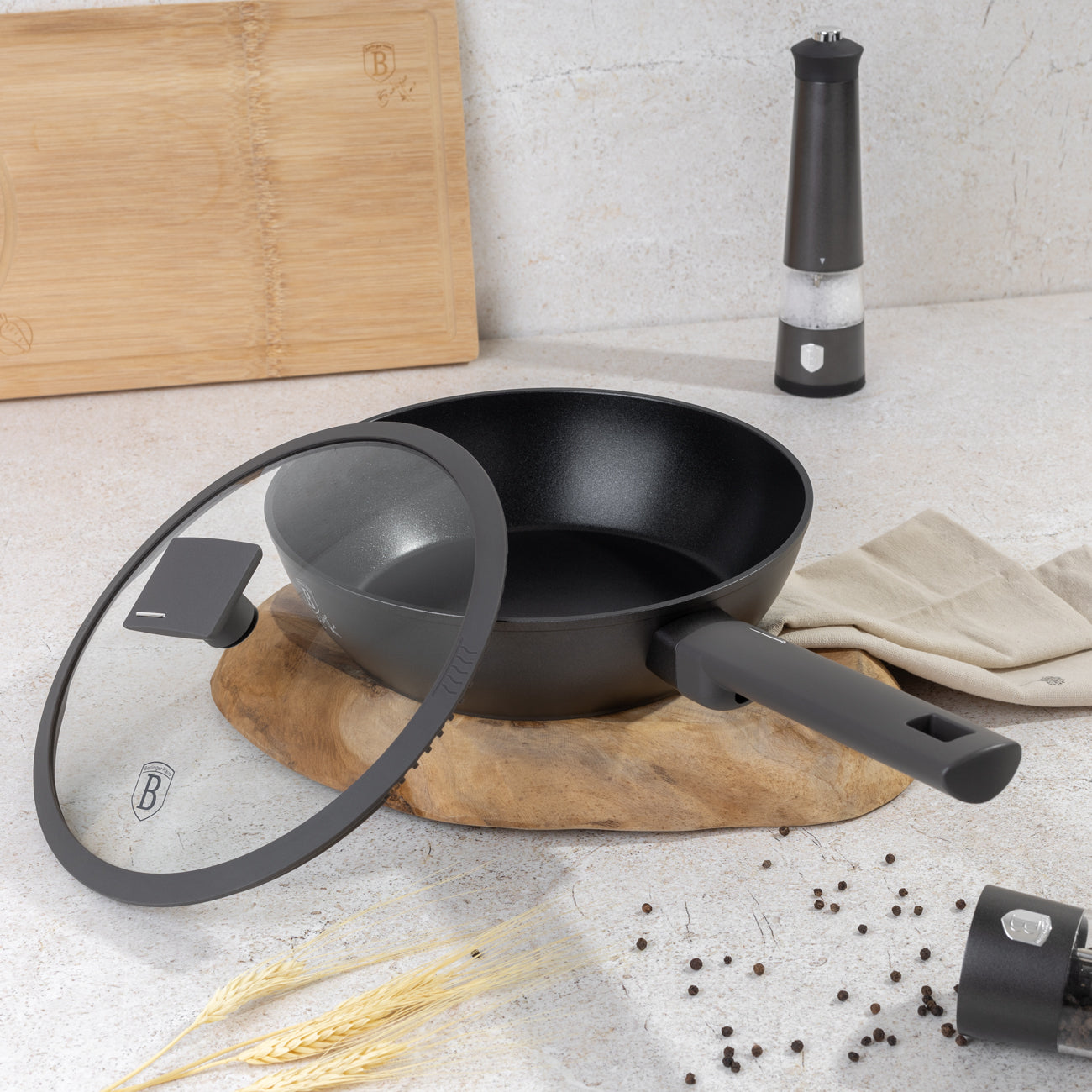 Berlinger Haus 24cm Titan Pro Non-Stick Coating Deep Frypan – Anthracite