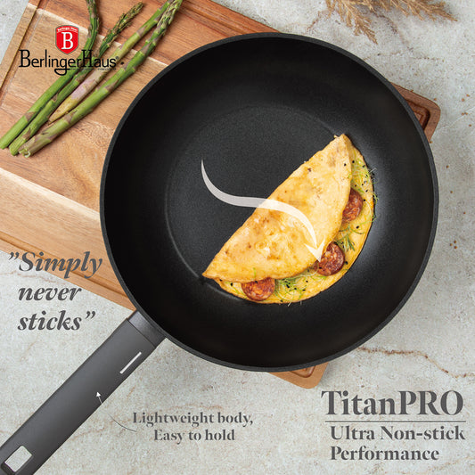 Berlinger Haus 28cm Non Stick Titan Pro Coating Wok - Anthracite