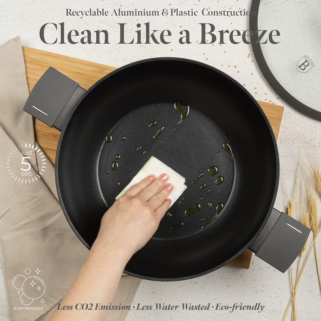 Berlinger Haus 30cm Titan Pro Non-Stick Wok with Lid - Anthracite