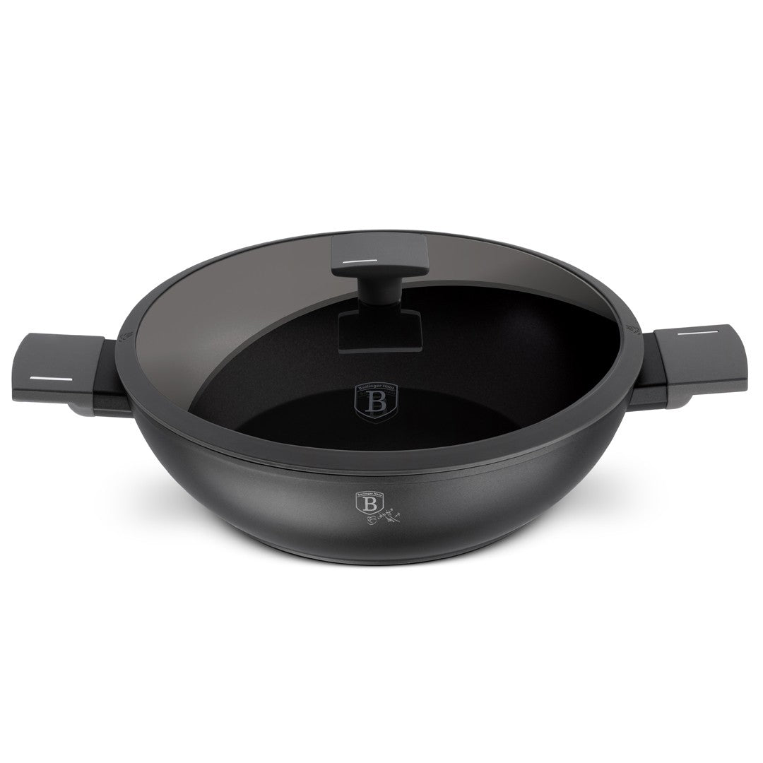 Berlinger Haus 30cm Titan Pro Non-Stick Wok with Lid - Anthracite