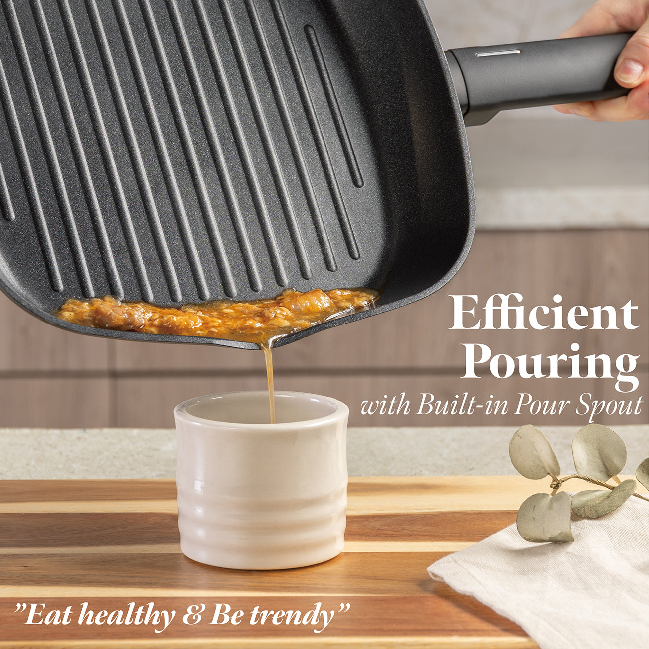 Berlinger Haus 28cm Titan Pro Non-Stick Coating Grill Pan – Anthracite