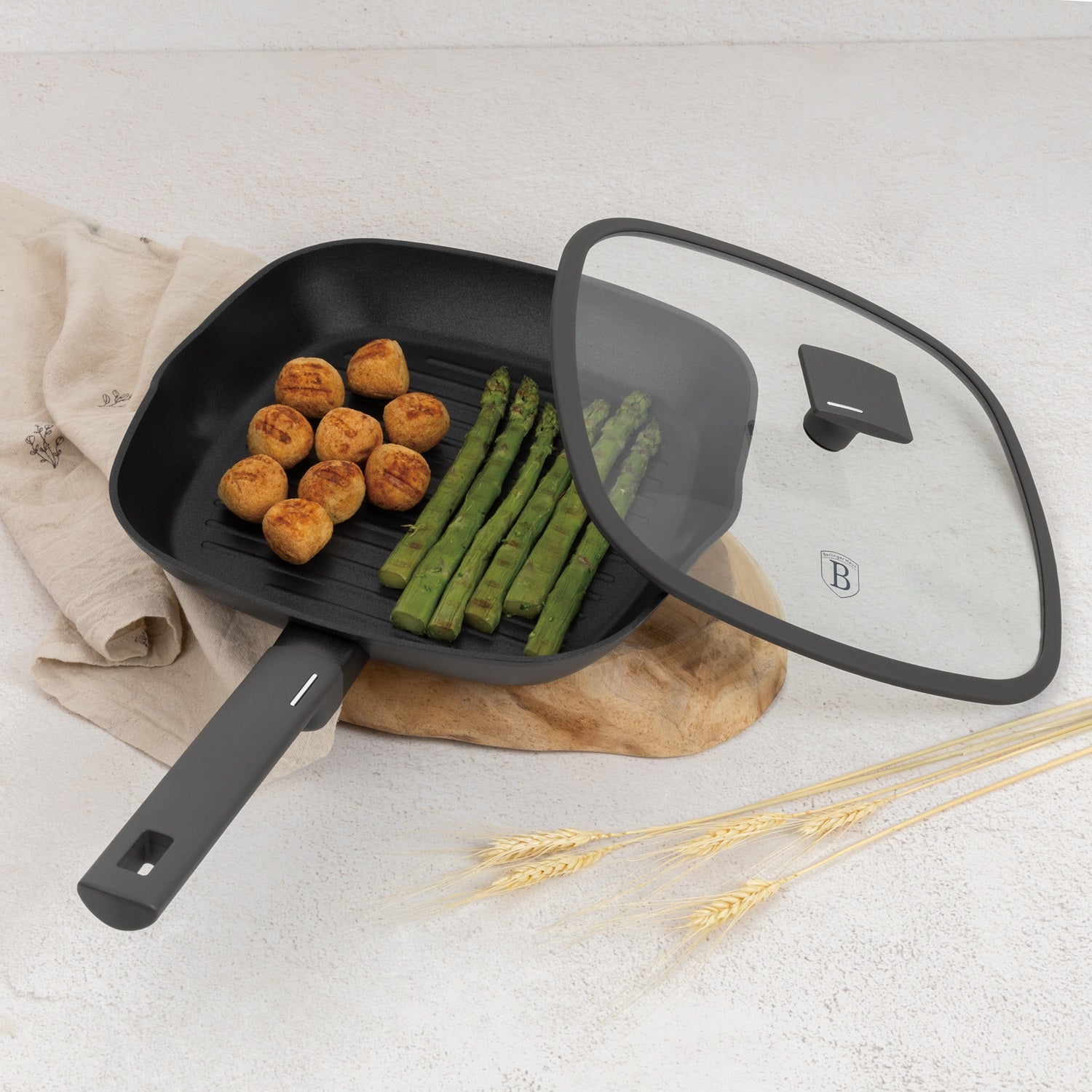 Berlinger Haus 28cm Titan Pro Non-Stick Coating Grill Pan – Anthracite