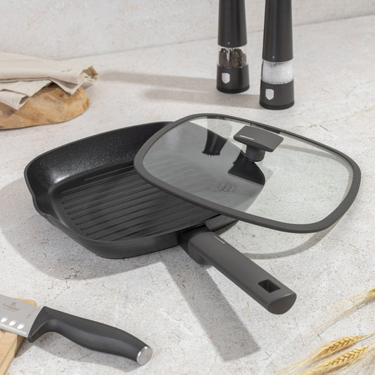 Berlinger Haus 28cm Titan Pro Non-Stick Coating Grill Pan – Anthracite