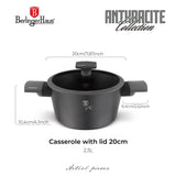 Berlinger Haus 20cm Titan Pro Non Stick Coating Casserole - Anthracite