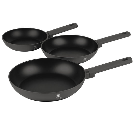 Berlinger Haus 3-Piece Non-Stick Titan Pro Coating Frypan Set - Anthracite