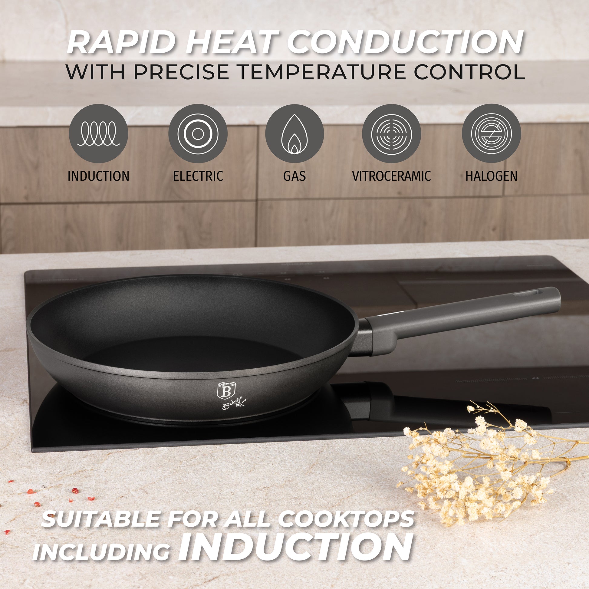 Berlinger Haus 3-Piece Non-Stick Titan Pro Coating Frypan Set - Anthracite