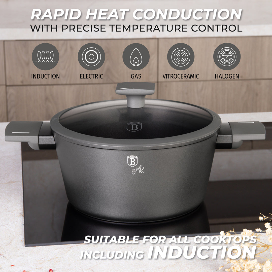 Berlinger Haus 10-Piece Titan Pro Non-Stick Coating Cookware Set - Anthracite