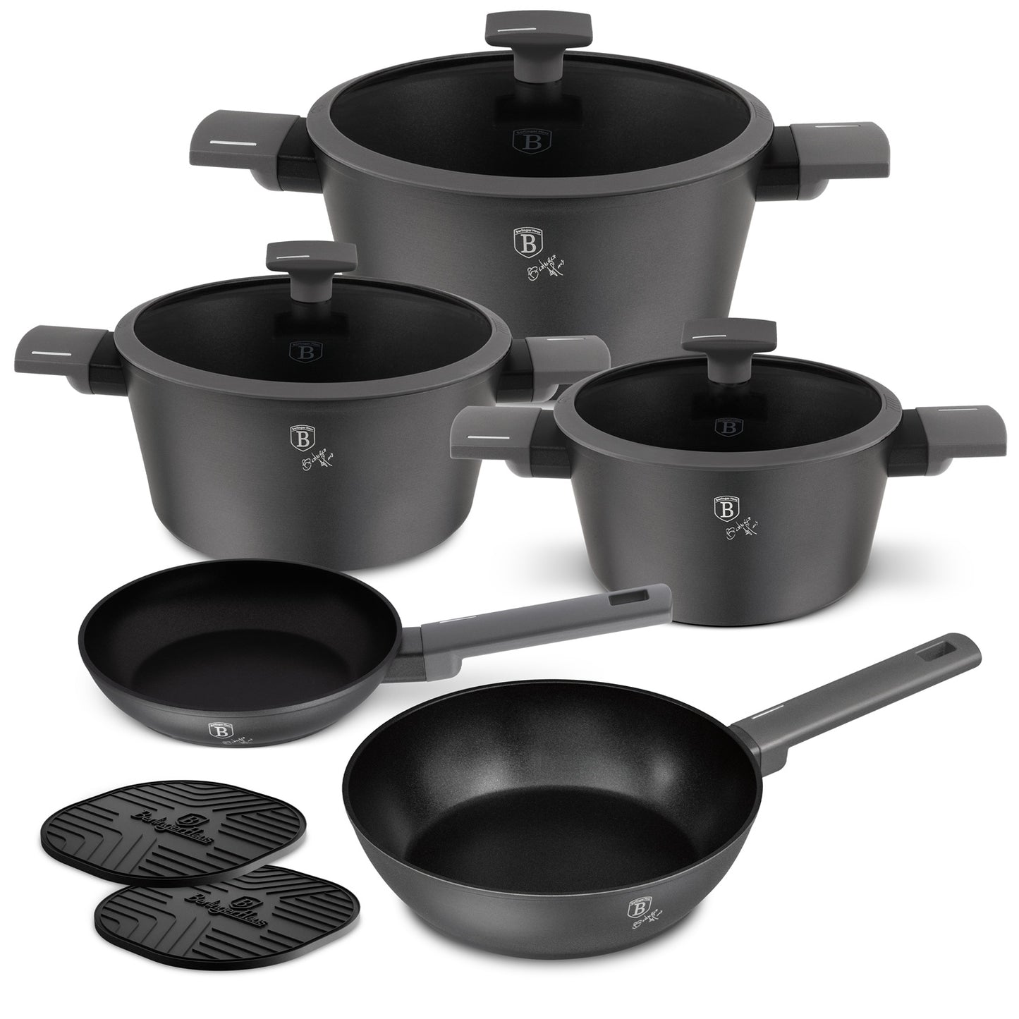 Berlinger Haus 10-Piece Titan Pro Non-Stick Coating Cookware Set - Anthracite