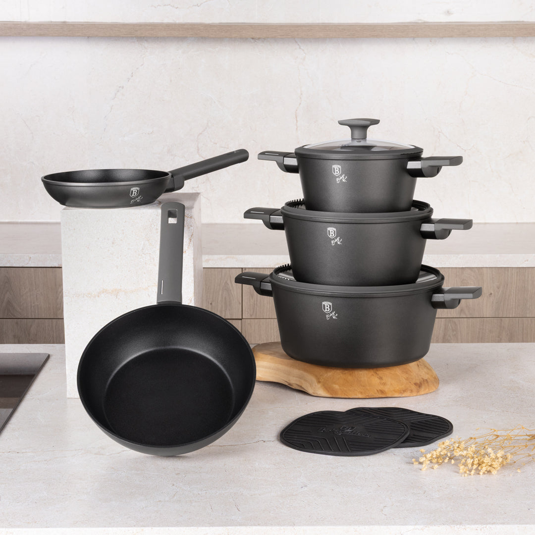 Berlinger Haus 10-Piece Titan Pro Non-Stick Coating Cookware Set - Anthracite