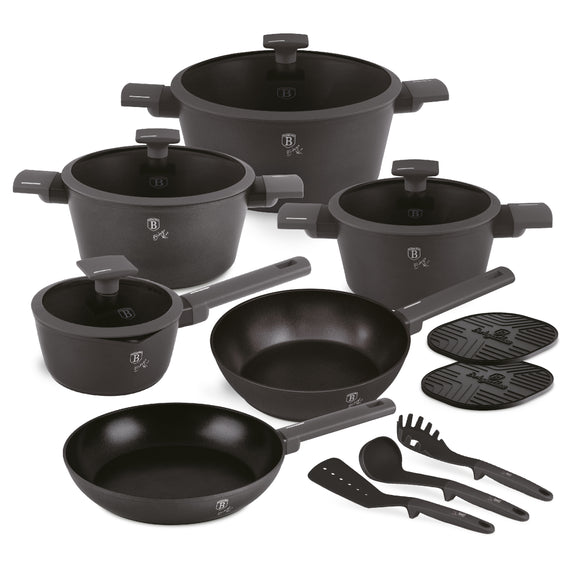 Berlinger Haus 15-Piece Titan Pro Non-Stick Cookware Set - Anthracite