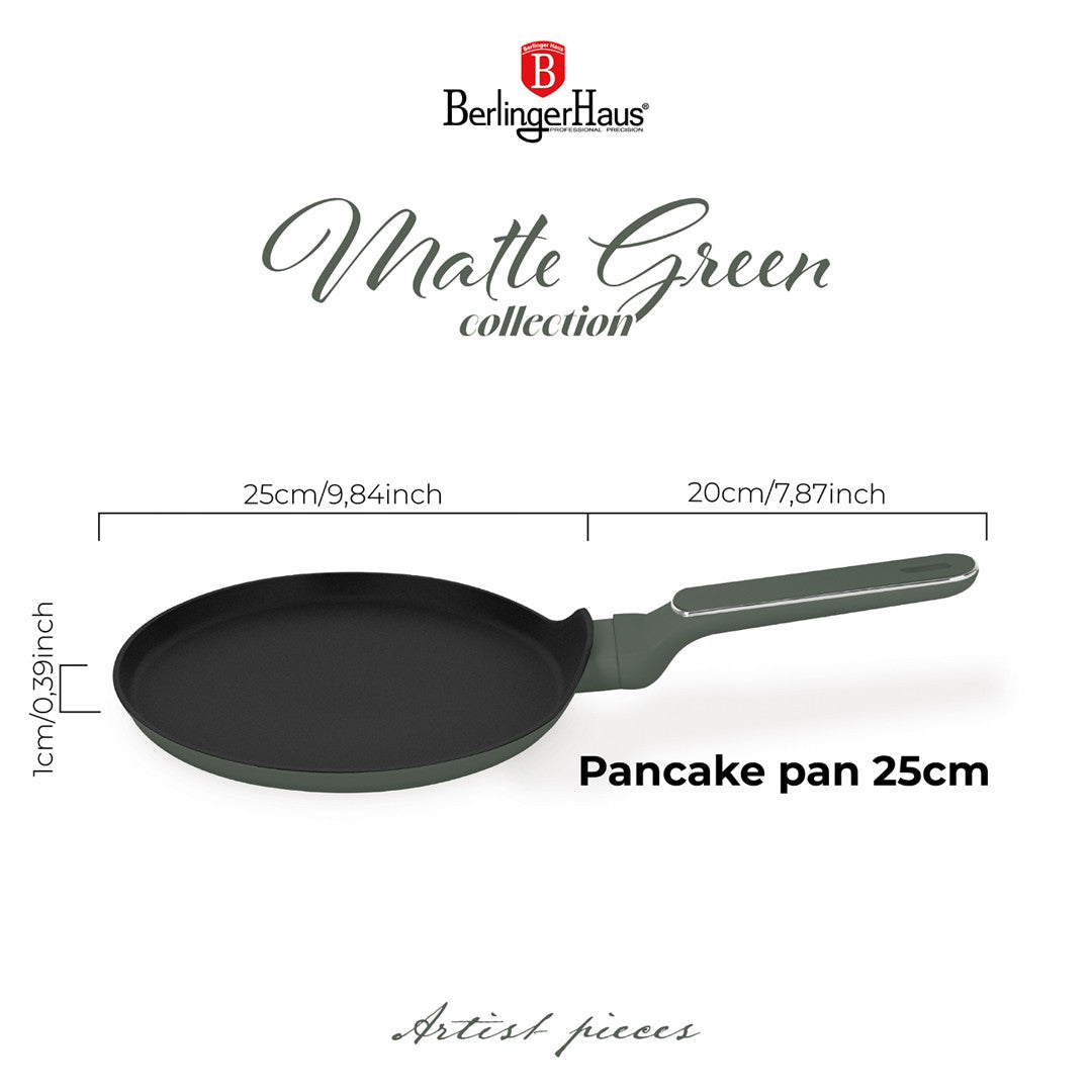 Berlinger Haus 25cm Titan Pro Non-Stick Pancake Pan - Matte Green