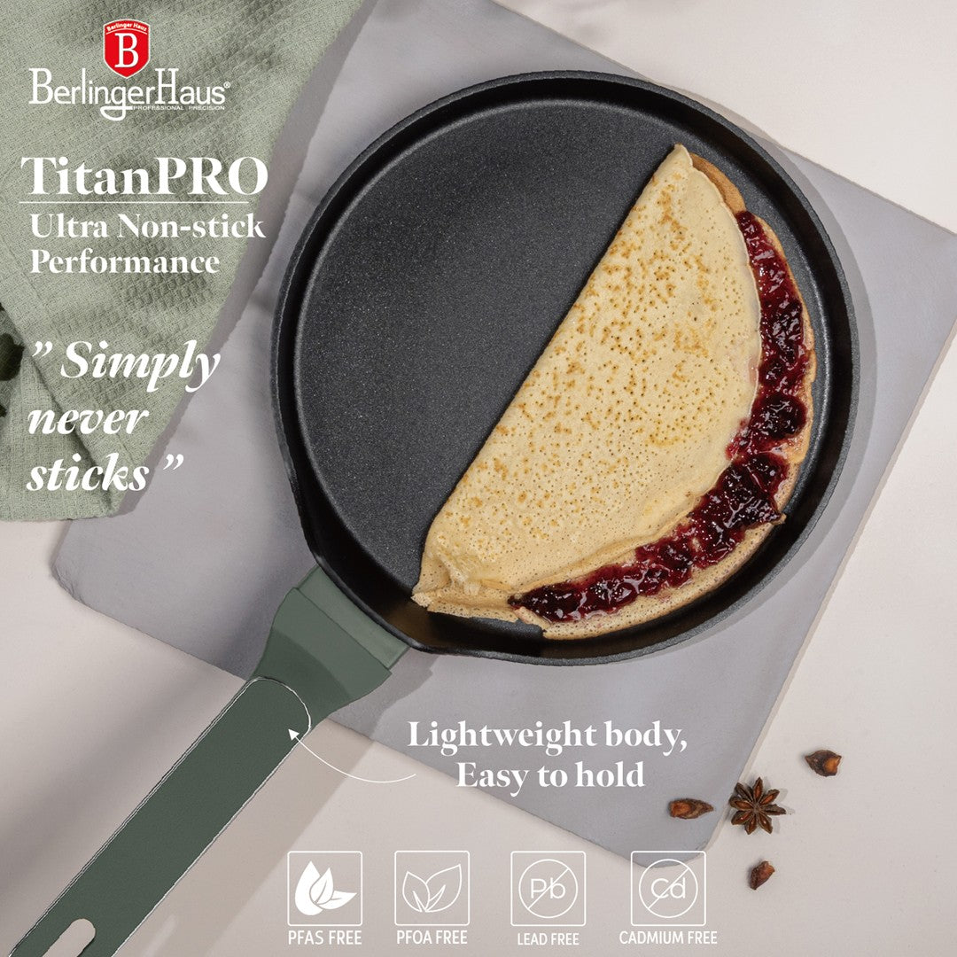 Berlinger Haus 25cm Titan Pro Non-Stick Pancake Pan - Matte Green