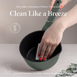 Berlinger Haus 16cm Non Stick Titan Pro Coating Sauce Pan with Lid - Matt Green