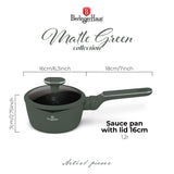 Berlinger Haus 16cm Non Stick Titan Pro Coating Sauce Pan with Lid - Matt Green