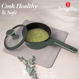 Berlinger Haus 16cm Non Stick Titan Pro Coating Sauce Pan with Lid - Matt Green