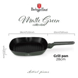 Berlinger Haus 28cm Titan Pro Non-Stick Coating Grill Pan - Matt Green