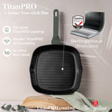 Berlinger Haus 28cm Titan Pro Non-Stick Coating Grill Pan - Matt Green