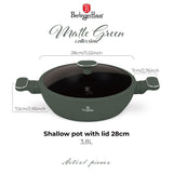 Berlinger Haus 28cm Titan Pro Non-Stick Coating Shallow Pot - Matt Green